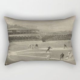 Vintage Illustration of a Baseball Game (1894) Rectangular Pillow