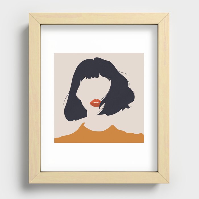 Woman in Yellow Recessed Framed Print