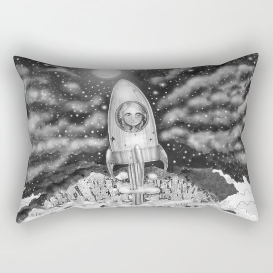 Running Away From Home In A Rocket Ship Rectangular Pillow