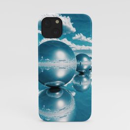 blue spheres in line paper iPhone Case