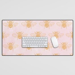 light pink bumblebee Desk Mat