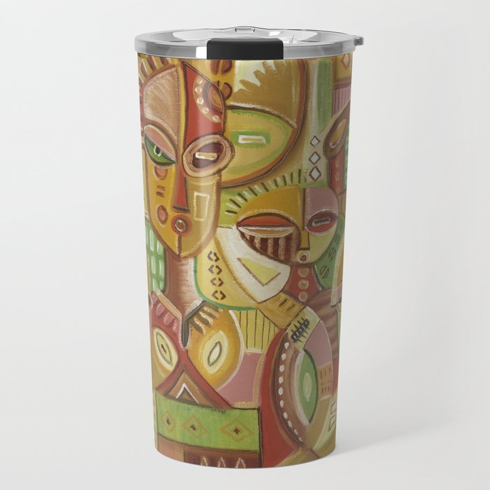 Happy Family golden surreal African painting Travel Mug