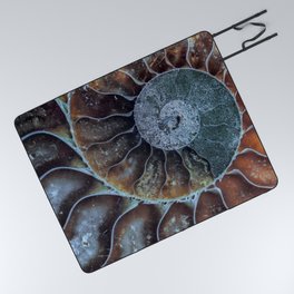 Spiral Ammonite Fossil Picnic Blanket