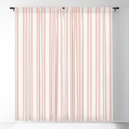 Classic Double Stripe Pattern in Pale Blush and Nearly White Blackout Curtain