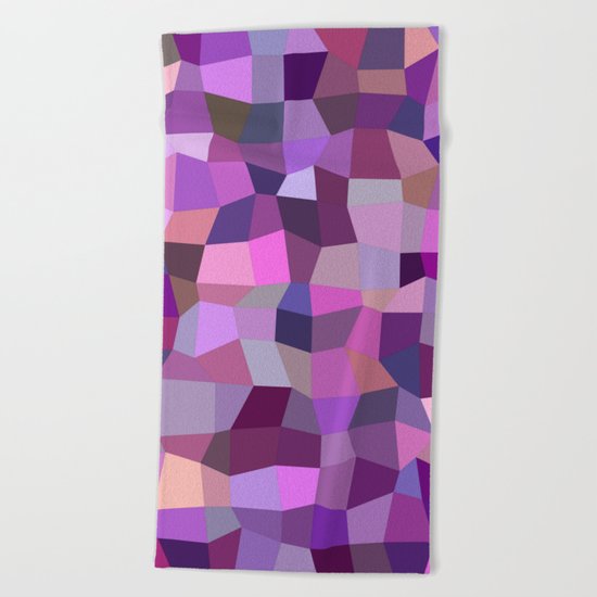 Purplish tile mosaic Beach Towel