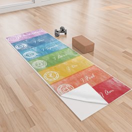 Color Chakra Healing Affirmation Yoga Towel