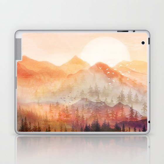Forest Shrouded in Morning Mist Laptop & iPad Skin