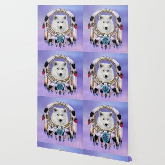 Native American Indian Wolf Spirit Wallpaper By Holbrookartproductions Society6