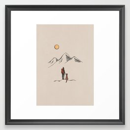 Hiking with Dogs Framed Art Print
