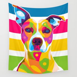 Colorful Dog Face Wall Tapestry