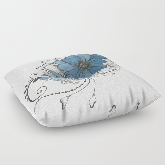 Blue flowers Floor Pillow