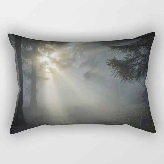 Winter Sunrise in the Forest Rectangular Pillow