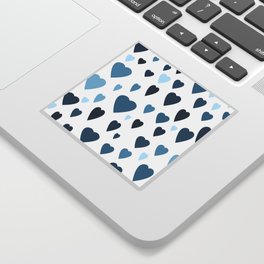 deep blue heart pattern Sticker
