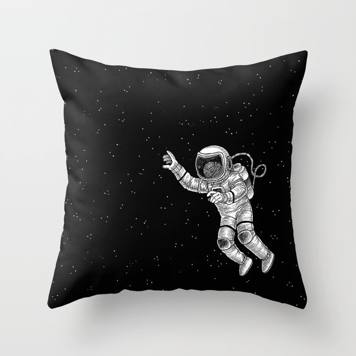 Astronaut in the outer space Throw Pillow