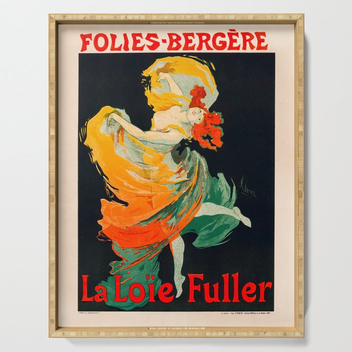 1897 Vintage Poster - Folies Bergere: Loie Fuller - Jules Chéret Serving Tray