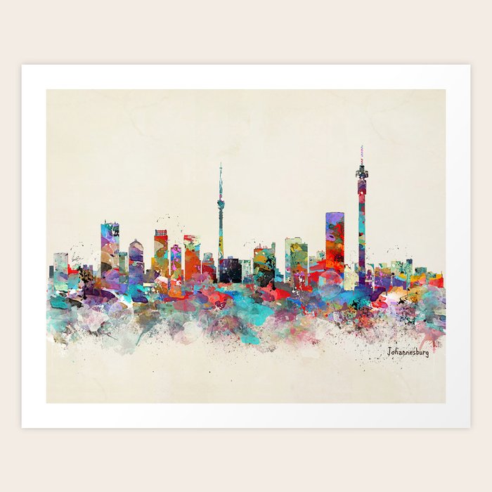Johannesburg South Africa skyline Art Print by bri.buckley Society6
