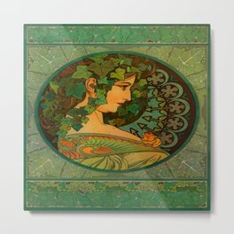 Alphonse Mucha Ivy  Metal Print