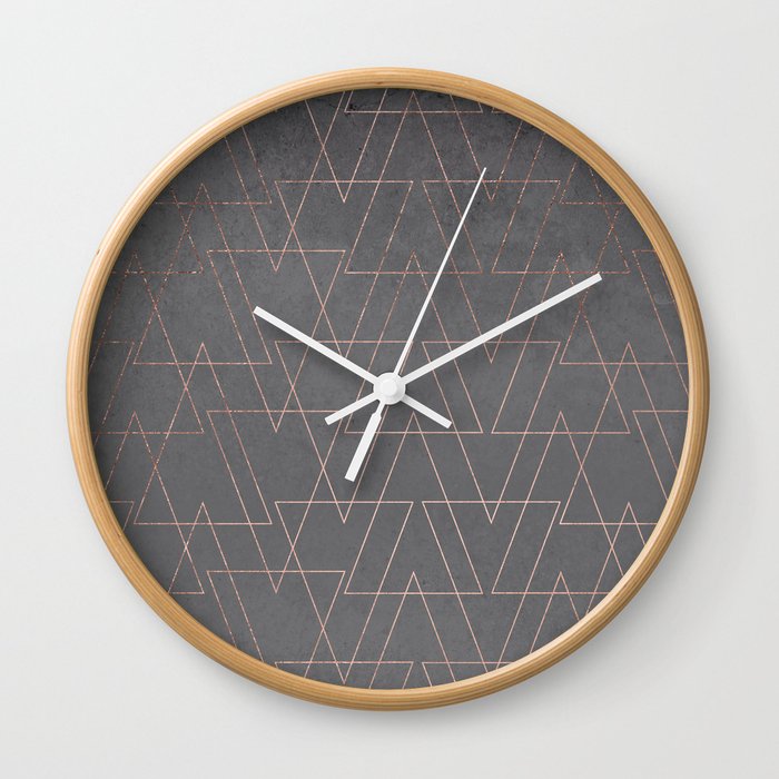 Modern Rose Gold Geometric Triangles Blush Pink Abstract Pattern
