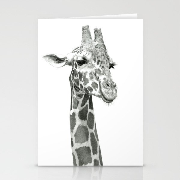 Drawing Of A Smiling Giraffe Stationery Cards
