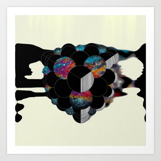 Figments of Black Flat Art Print