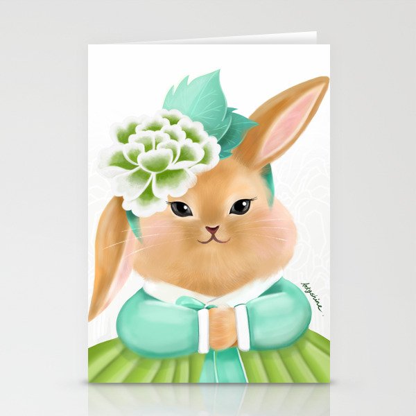Rabbit with Hanbok Stationery Cards