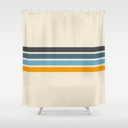 Vintage Retro Stripes Shower Curtain