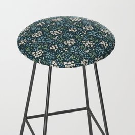 Teal Tranquility: A Tapestry of Floral Elegance Bar Stool