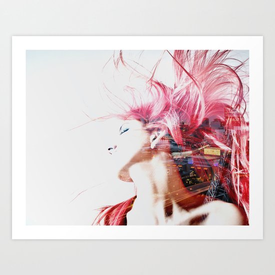 Red hair city Art Print