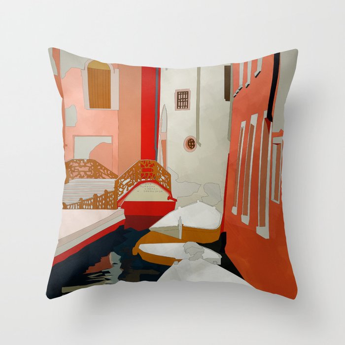 italy venice canale Throw Pillow