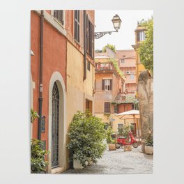 Street In Rome Photo | Travel Photography In Italy Art Print | Colorful Trastevere Houses Poster