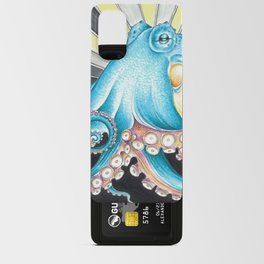 Blue Octopus Tentacles Kraken Retro Stripes Ink Art Android Card Case