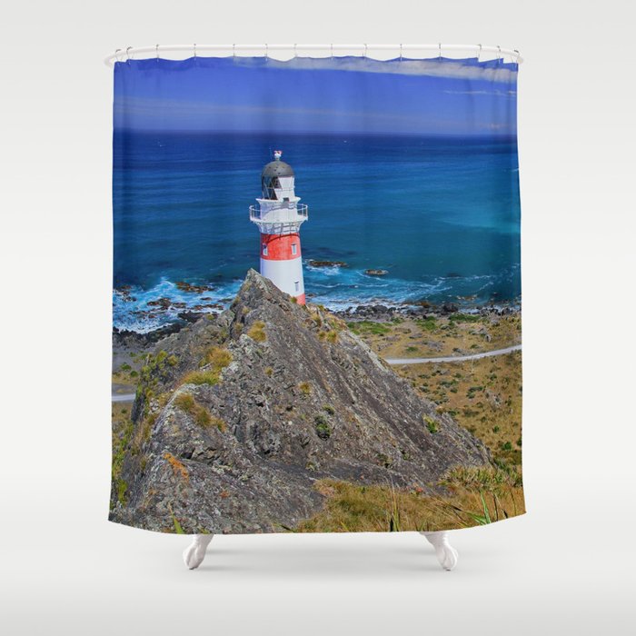 New Zealand Photography - Cape Palliser By The Blue Ocean Shower Curtain