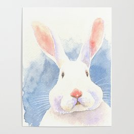 what's up? (watercolor bunny) Poster