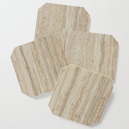 Beige Travertine Stone Texture Coaster