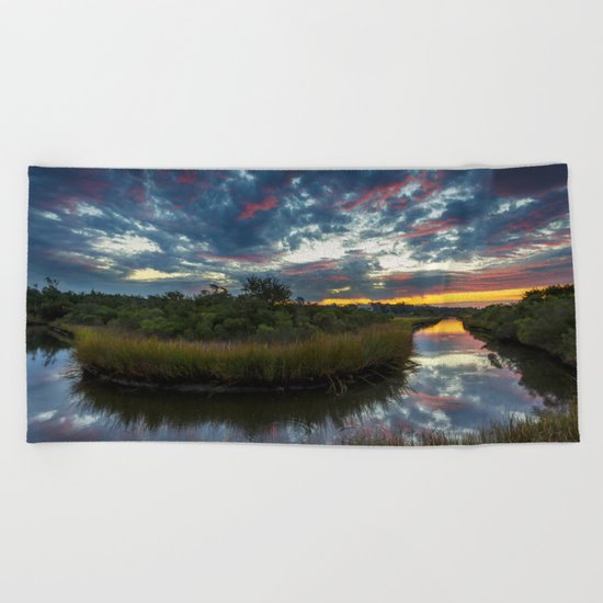 Mississippi Coastal Sunrise Beach Towel