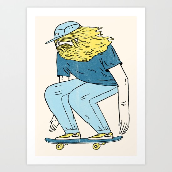 Skate Beard Art Print