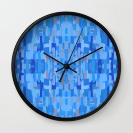 Seamless blue detracted water abstract design Wall Clock