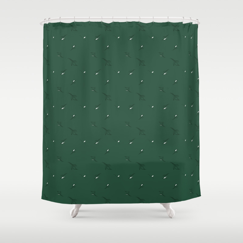 Floral Abstract Dark Green Emerald Green Home Decor Kirovair
