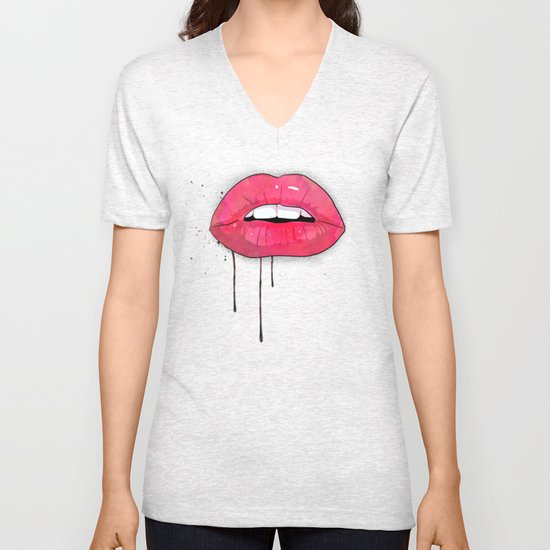 Lips Unisex V-Neck