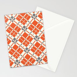 Clementine gingham checked Stationery Card