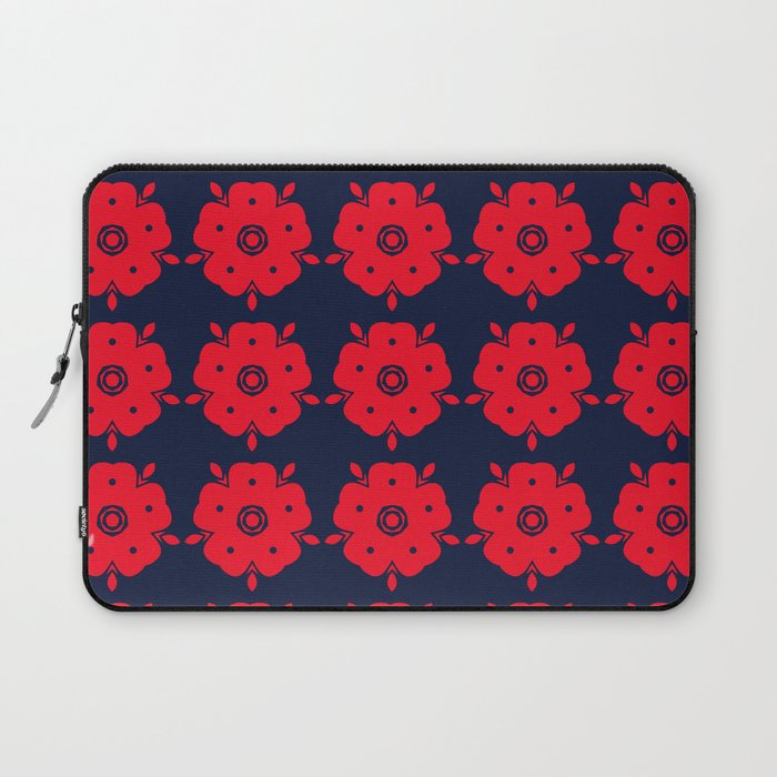 Japanese Samurai flower red pattern Laptop Sleeve