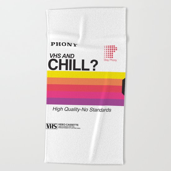 VHS and Chill Beach Towel