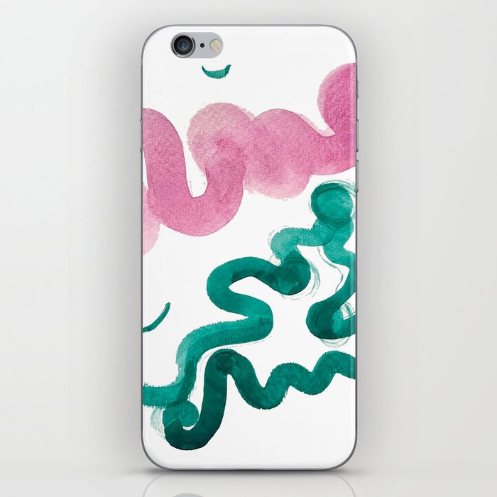 Pink and Green Abstract iPhone Skin