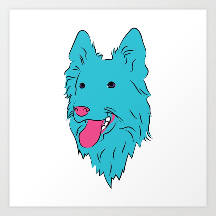 Blue Dog Art Print By Xpolinax Society6
