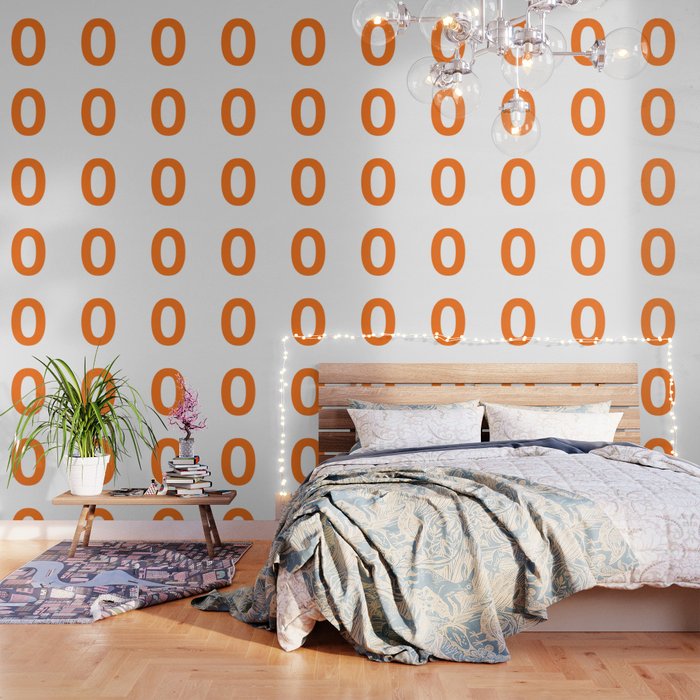 Number 0 (Orange & White) Wallpaper