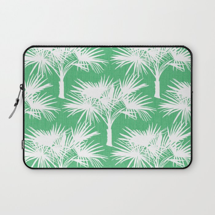 Retro 70’s Palm Trees White on Green Laptop Sleeve