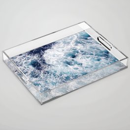 Deep Blue Sea Waves Acrylic Tray