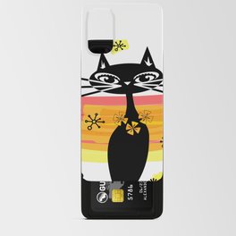 Mid Century Retro Black Cat Abstract  Android Card Case