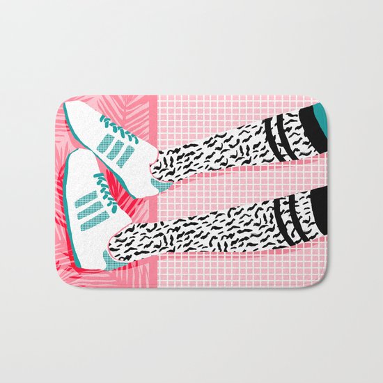 Aiight - sports fashion retro throwback style 1980s neon palm springs socal country club hipster Bath Mat