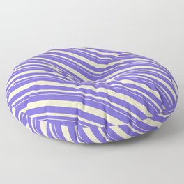 [ Thumbnail: Slate Blue and Bisque Colored Stripes Pattern Floor Pillow ]